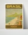 Classic Travel Poster - Rio de Janeiro - Ipanema Beach Travel Vintage Framed Prints Poster 16x20