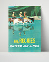 Classic Travel Poster - Rockies - United Air Lines Travel Vintage Framed Prints Poster 16x20