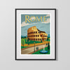 Classic Travel Poster - Rome - Colosseum Travel Vintage Framed Prints Gallery Frame 16x20