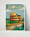 Classic Travel Poster - Rome - Colosseum Travel Vintage Framed Prints Poster 16x20
