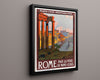 Classic Travel Poster - Rome - Mont Cenis Line Travel Vintage Framed Prints Floating Canvas 16x20
