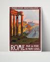Classic Travel Poster - Rome - Mont Cenis Line Travel Vintage Framed Prints Poster 16x20