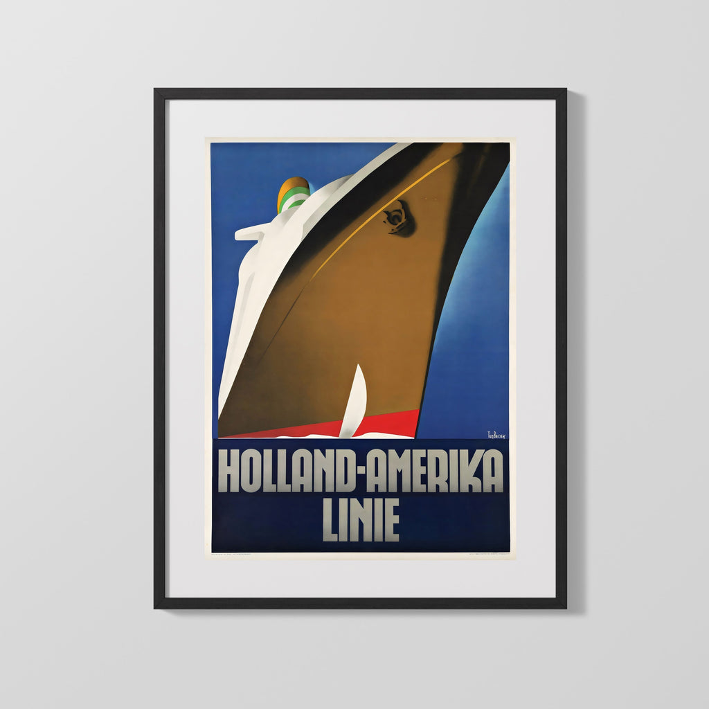 Classic Travel Poster - Rotterdam - Holland America Line 12x18 Travel Vintage Framed Prints Gallery Frame 16x20