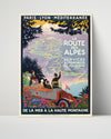 Classic Travel Poster - Route des Alpes - Mountain Drive Travel Vintage Framed Prints Poster 16x20