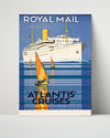 Classic Travel Poster - Royal Mail - Atlantis Cruises Travel Vintage Framed Prints Poster 16x20