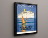 Classic Travel Poster - Royal Mail - Atlantis Cruises Travel Vintage Framed Prints Floating Canvas 16x20