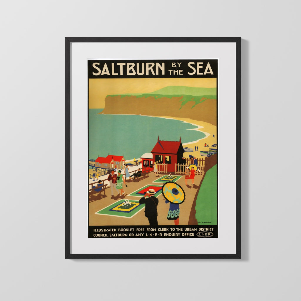 Classic Travel Poster - Saltburn - By the Sea Travel Vintage Framed Prints Gallery Frame 16x20