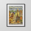 Classic Travel Poster - San - Francisco Travel Vintage Framed Prints Gallery Frame 16x20