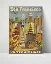 Classic Travel Poster - San - Francisco Travel Vintage Framed Prints Poster 16x20