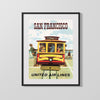 Classic Travel Poster - San Francisco - Cable Car Travel Vintage Framed Prints Gallery Frame 16x20