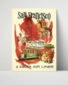 Classic Travel Poster - San Francisco - Delta Travel Vintage Framed Prints Poster 16x20