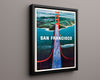 Classic Travel Poster - San Francisco - Golden Gate Travel Vintage Framed Prints Floating Canvas 16x20
