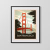 Classic Travel Poster - San Francisco - Golden Gate Bridge Travel Vintage Framed Prints Gallery Frame 16x20