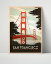 Classic Travel Poster - San Francisco - Golden Gate Bridge Travel Vintage Framed Prints Poster 16x20