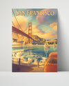 Classic Travel Poster - San Francisco - Golden Gate Bridge (2) Travel Vintage Framed Prints Poster 16x20