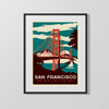 Classic Travel Poster - San Francisco - The City by the Bay Travel Vintage Framed Prints Gallery Frame 16x20