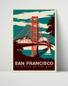 Classic Travel Poster - San Francisco - The City by the Bay Travel Vintage Framed Prints Poster 16x20