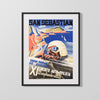 Classic Travel Poster - San Sebastian - Clima Ideal Travel Vintage Framed Prints Gallery Frame 16x20