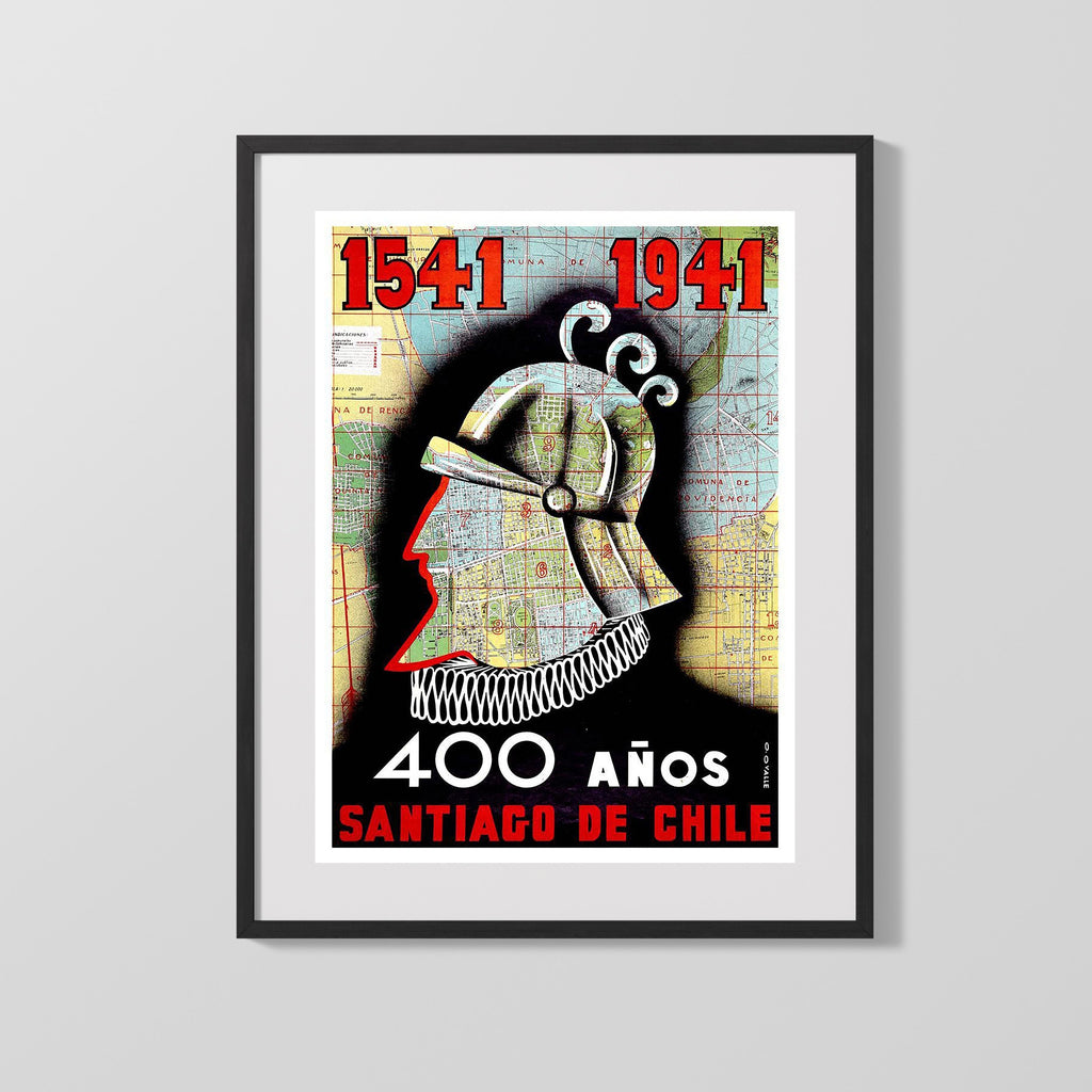 Classic Travel Poster - Santiago - Chile Travel Vintage Framed Prints Gallery Frame 16x20