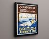 Classic Travel Poster - Scandinavia - British Airways Travel Vintage Framed Prints Floating Canvas 16x20