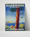 Classic Travel Poster - Scarborough - Sun and Air Holiday Travel Vintage Framed Prints Poster 16x20