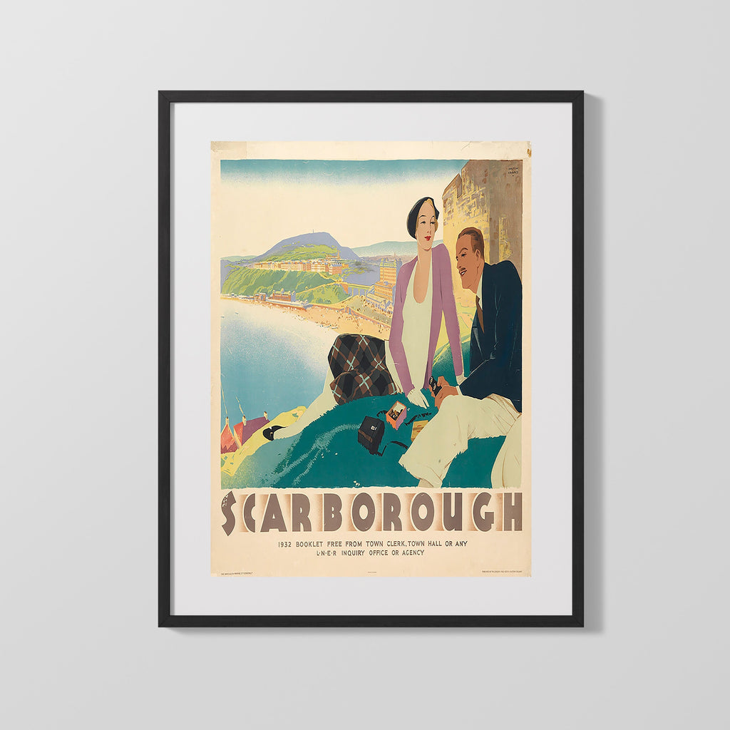 Classic Travel Poster - Scarborough - UK Travel Vintage Framed Prints Gallery Frame 16x20