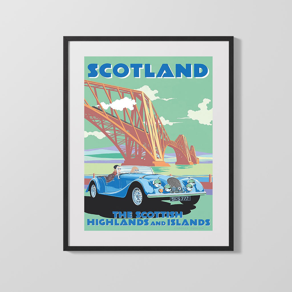 Classic Travel Poster - Scotland - Highlands Travel Vintage Framed Prints Gallery Frame 16x20