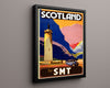 Classic Travel Poster - Scotland - SMT Bus Travel Travel Vintage Framed Prints Floating Canvas 16x20