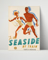 Classic Travel Poster - Seaside - By Train Kodak Travel Vintage Framed Prints Poster 16x20