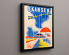 Classic Travel Poster - Skansen - Sweden Travel Vintage Framed Prints Floating Canvas 16x20