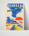 Classic Travel Poster - Skansen - Sweden Travel Vintage Framed Prints Poster 16x20