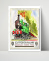 Classic Travel Poster - South Devon - Railway Travel Vintage Framed Prints Poster 16x20