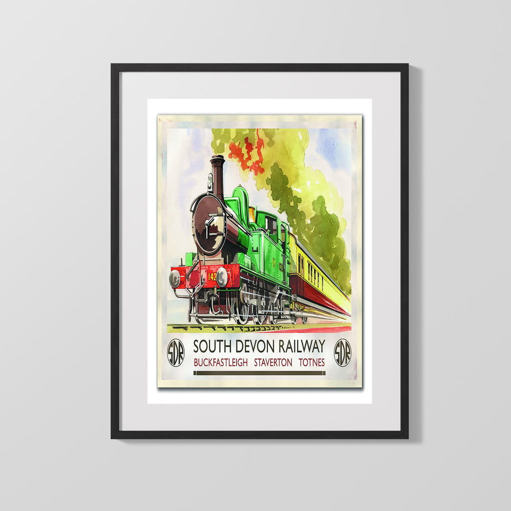 Classic Travel Poster - South Devon - Railway Travel Vintage Framed Prints Gallery Frame 16x20