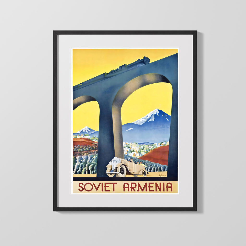Classic Travel Poster - Soviet Armenia - Railway Travel Vintage Framed Prints Gallery Frame 16x20