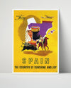 Classic Travel Poster - Spain - Iberia Bullfighting and Flamenco Travel Vintage Framed Prints Poster 16x20