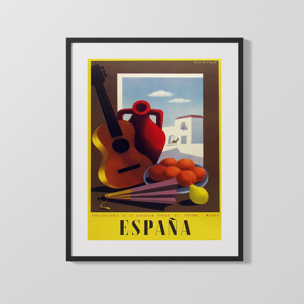 Classic Travel Poster - Spain - Madrid Tourism Travel Vintage Framed Prints Gallery Frame 16x20