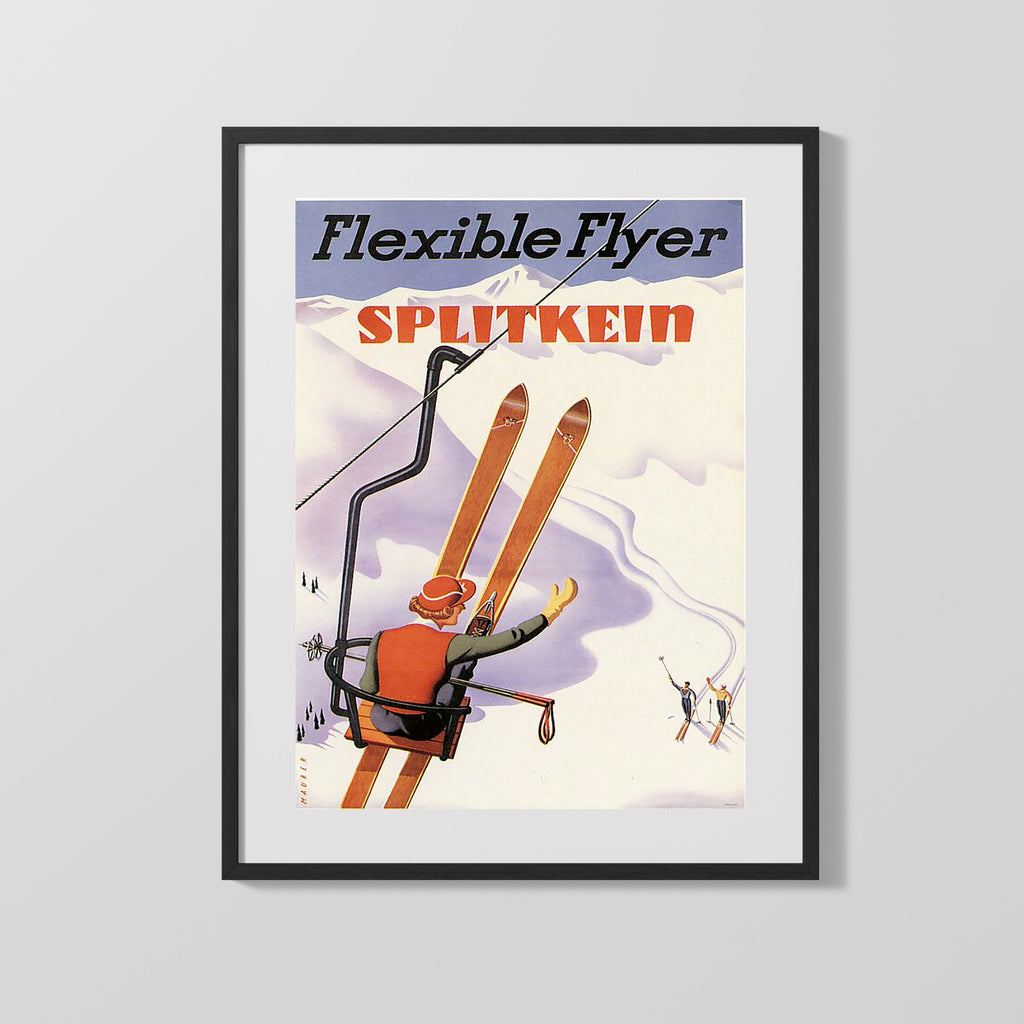 Classic Travel Poster - Splitkein - Flexible Flyer Travel Vintage Framed Prints Gallery Frame 16x20