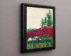 Classic Travel Poster - Surrey - The Heaths Travel Vintage Framed Prints Floating Canvas 16x20