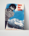 Classic Travel Poster - Swiss Alps - Calling Travel Vintage Framed Prints Poster 16x20