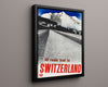 Classic Travel Poster - Switzerland - Alpine Roads Travel Vintage Framed Prints Floating Canvas 16x20