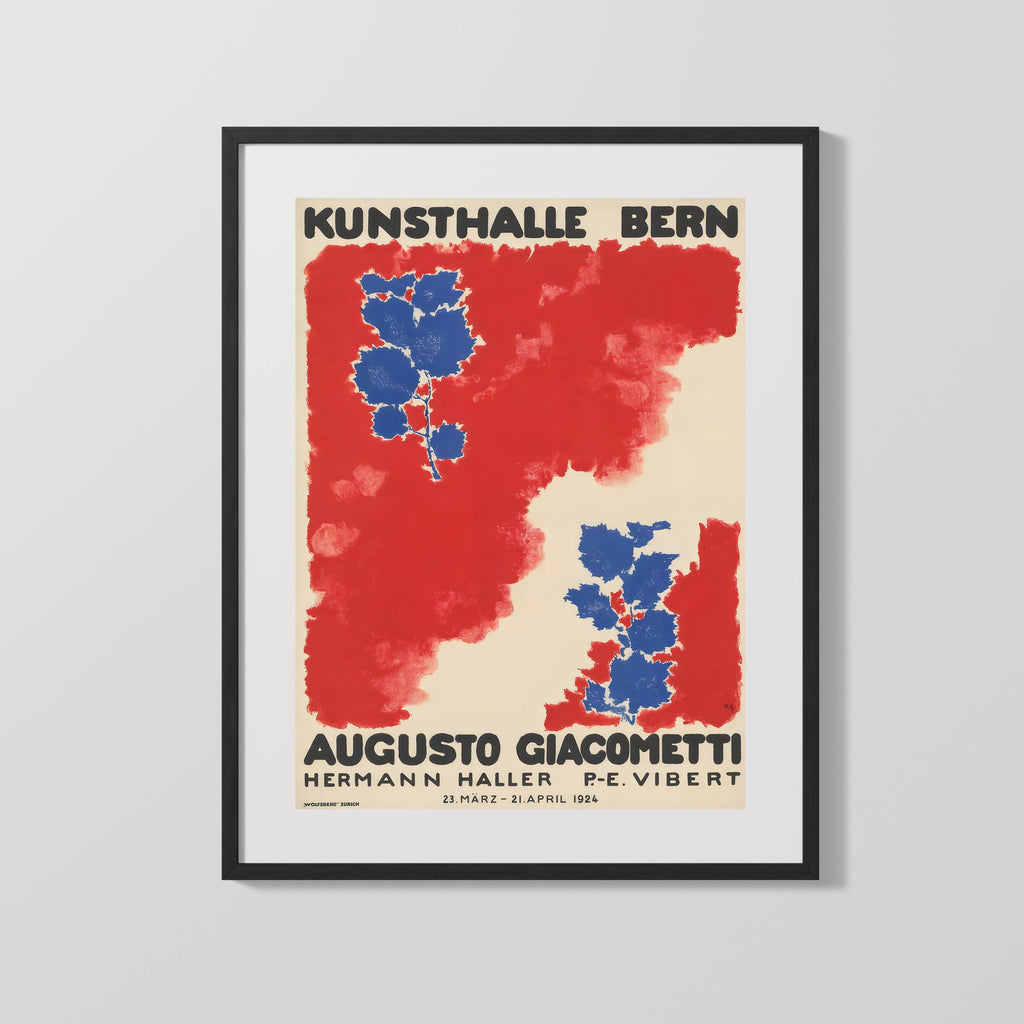 Classic Travel Poster - Switzerland - Kunsthalle Bern Giacometti Exhibition Travel Vintage Framed Prints Gallery Frame 16x20