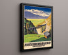 Classic Travel Poster - Switzerland - Loetschberg Railway Travel Vintage Framed Prints Floating Canvas 16x20
