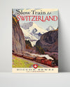 Classic Travel Poster - Switzerland - Slow Train Travel Vintage Framed Prints Poster 16x20