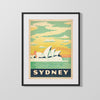 Classic Travel Poster - Sydney - Opera House Travel Vintage Framed Prints Gallery Frame 16x20