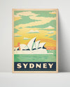 Classic Travel Poster - Sydney - Opera House Travel Vintage Framed Prints Poster 16x20