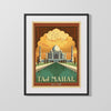 Classic Travel Poster - Taj Mahal - India Travel Vintage Framed Prints Gallery Frame 16x20