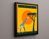 Classic Travel Poster - Tanzania - Safari Giraffe Travel Vintage Framed Prints Floating Canvas 16x20