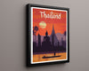 Classic Travel Poster - Thailand - The Kingdom Travel Vintage Framed Prints Floating Canvas 16x20