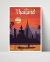 Classic Travel Poster - Thailand - The Kingdom Travel Vintage Framed Prints Poster 16x20