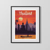 Classic Travel Poster - Thailand - The Kingdom Travel Vintage Framed Prints Gallery Frame 16x20
